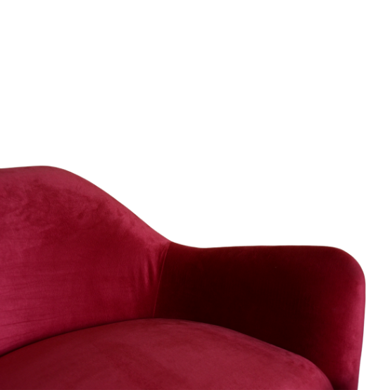 Amalia Accent Chair W/ Stool Pair Red