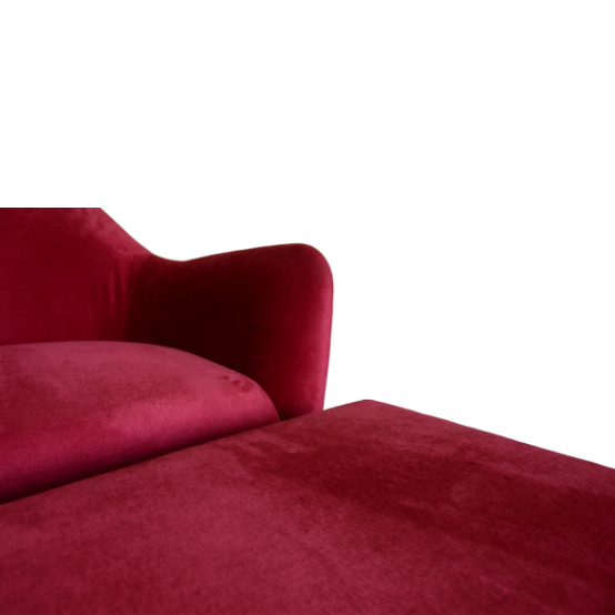 Amalia Accent Chair W/ Stool Pair Red