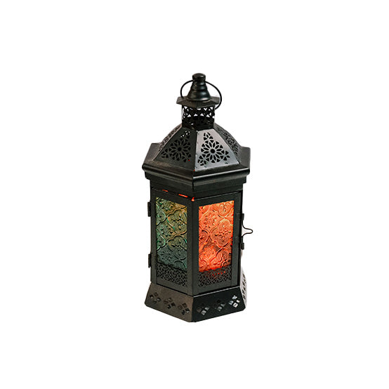 Black Lantern Frosted Glass - Medium