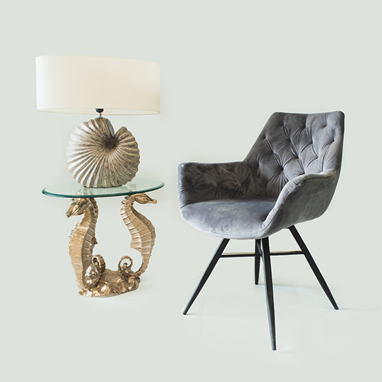 Marina Side Table With Round Gold Base Glass