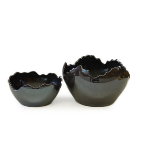 Cracked Egg Ceramic Planter Black Urban Lifestyle