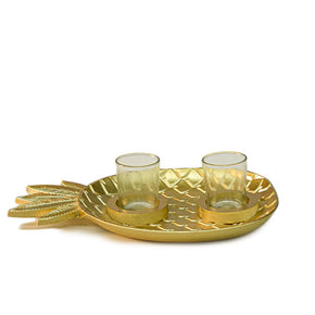 2 Pieces Golden Pineapple Candle Holder Urban Lifestyle
