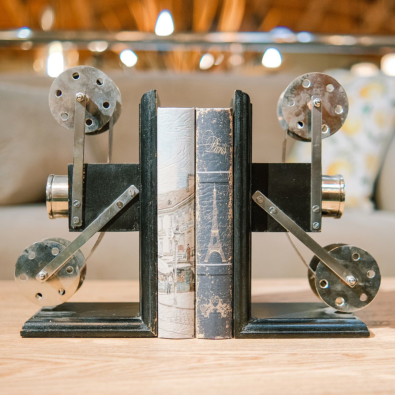 Film Bookend Wood Metal