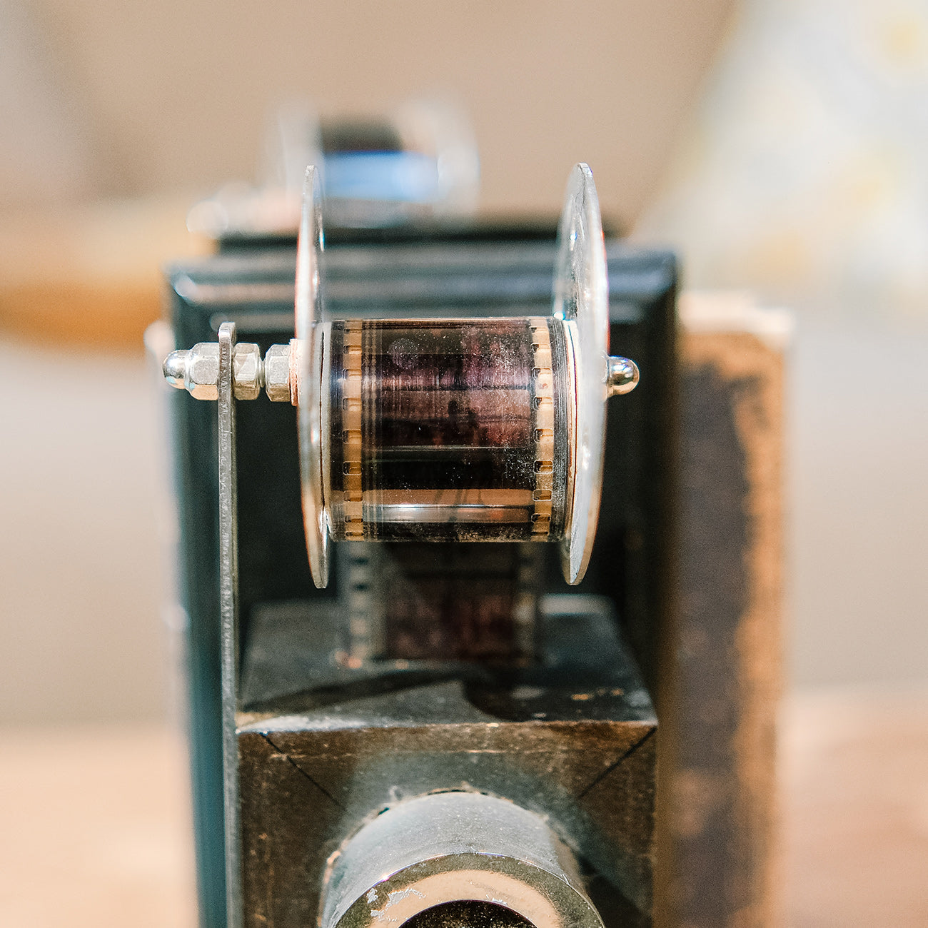 Film Bookend Wood Metal
