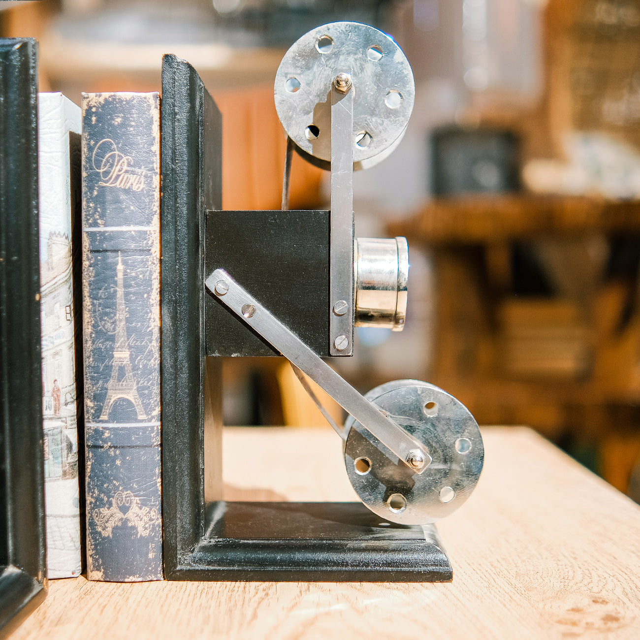Film Bookend Wood Metal