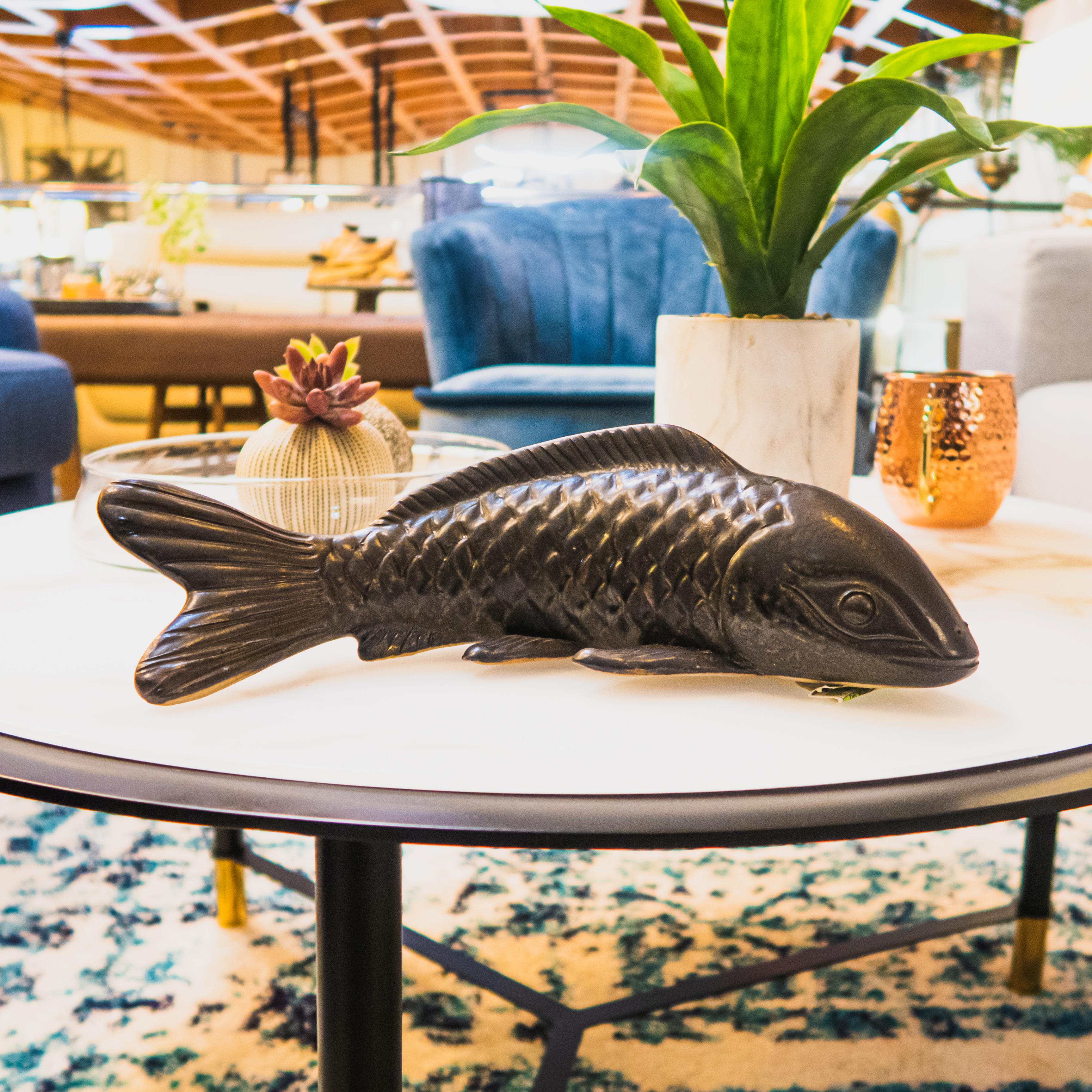 Black Ceramic Koi Fish