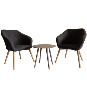 Meadows Chair W/ Side Table ( Dark Brown) - 2PC Chair & 1PC Round Table Urban Lifestyle