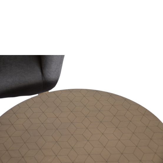 Meadows Chair W/ Side Table ( Dark Brown) - 2PC Chair & 1PC Round Table