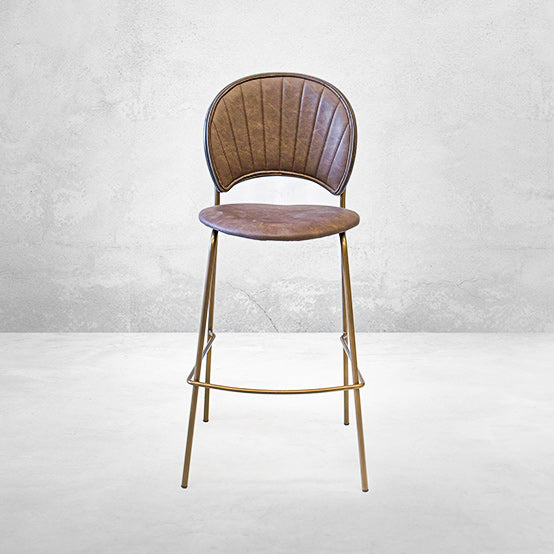 Paxton Leather Bar Chair Brown