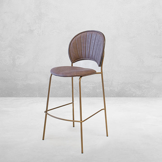 Paxton Leather Bar Chair Brown