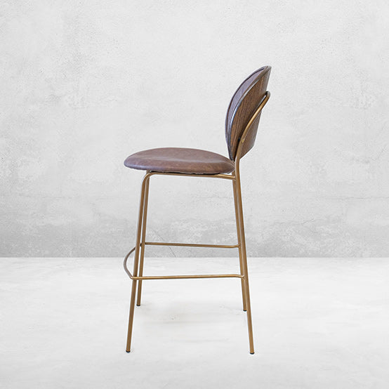 Paxton Leather Bar Chair Brown