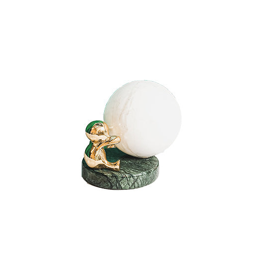 Push White Marble With Golden Kid