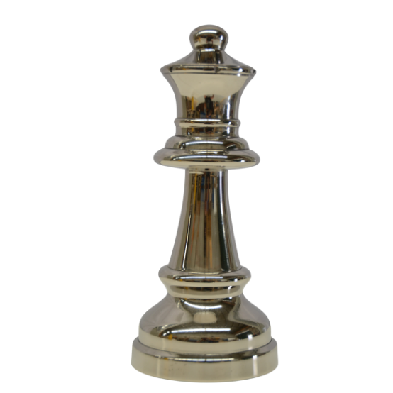 Queen Chess Metal Home Decor Silver Medium