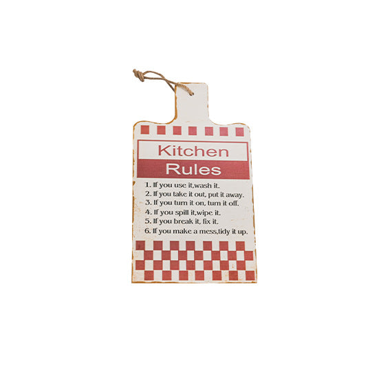 Red Chopping Board With Kitchen Rules
