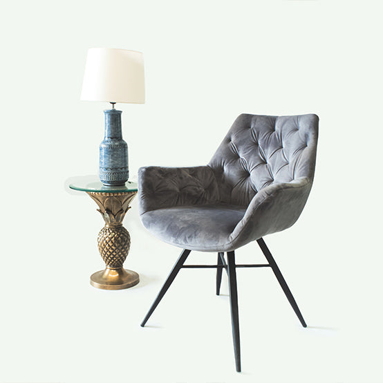 Hawaiian Side Table With Round Glass