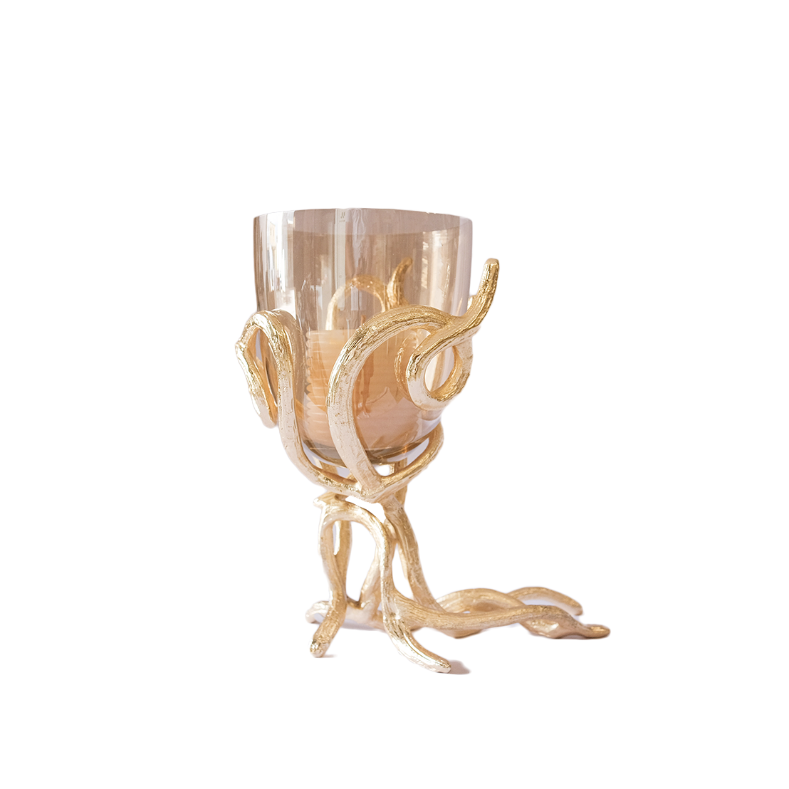 Viola Votive Candle Holder - Small-Gold