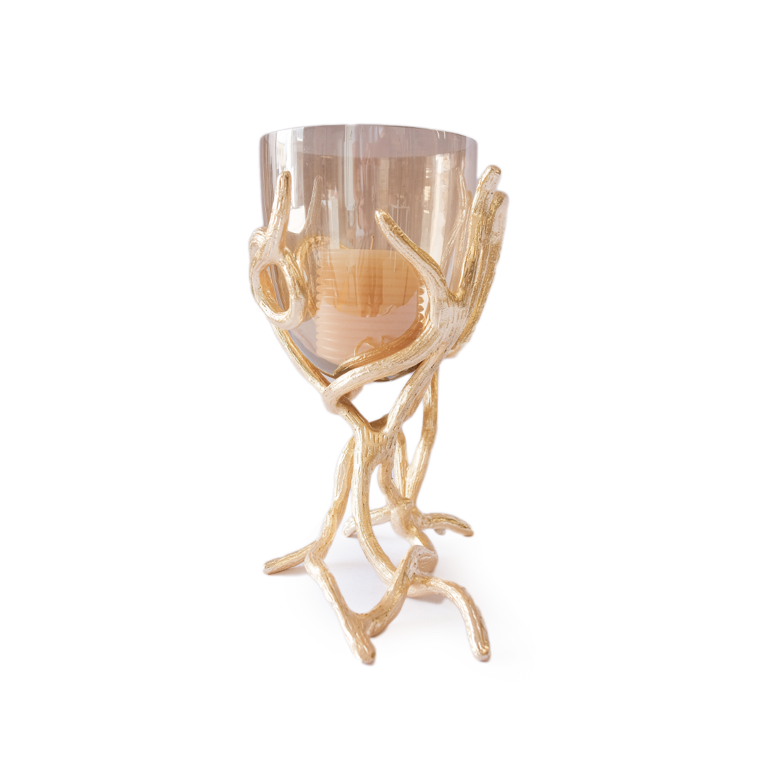 Viola Votive Candle Holder - Small-Gold