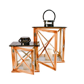 Vista Wood Lantern - Set Of 2 Urban Lifestyle