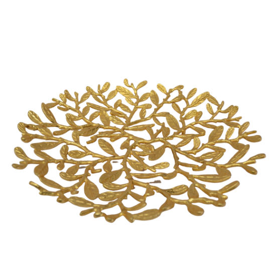 Gold Leaves Platter-Round