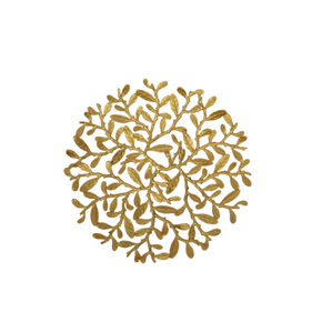 Gold Leaves Platter-Round Urban Lifestyle