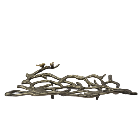 Tree Bird Platter-Rectangle-Antique Nickel