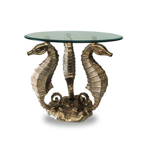 Marina Side Table With Round Gold Base Glass Urban Lifestyle