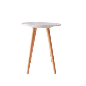 Eugene - Marble Side Table Marble Top - Wooden Legs Urban Lifestyle