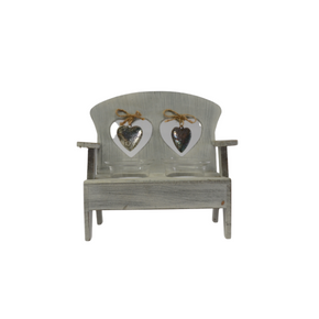 Wooden Love Seat Candle Holder - 2 Slots Urban Lifestyle